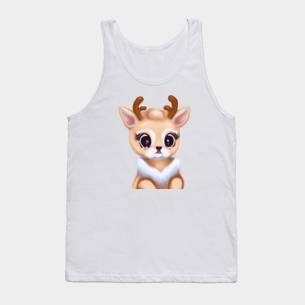 Cute Raindeer Drawing Tank Top by Play Zoo